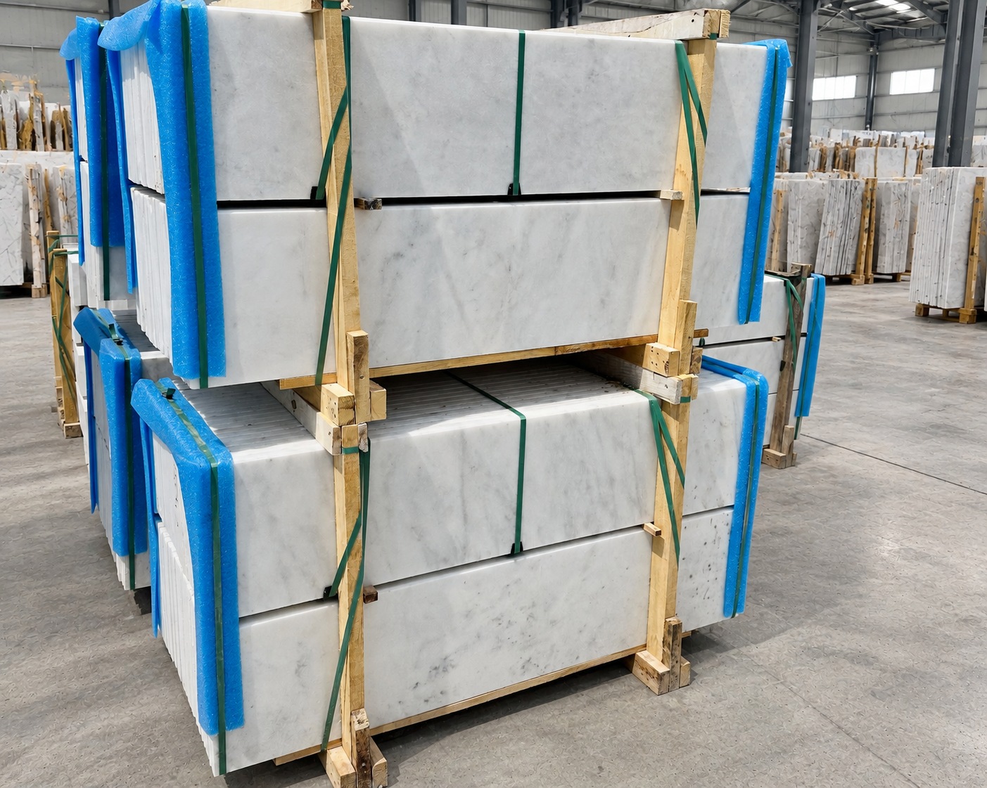 Ibiza White Muğla packed cut-to-size marble