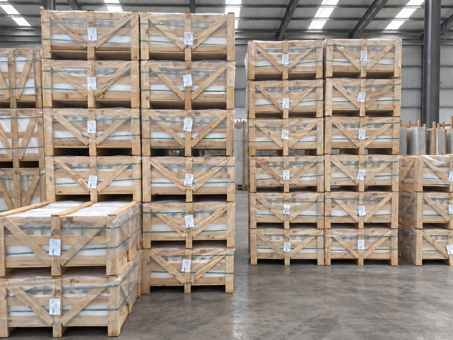 Limra Limestone packed crates