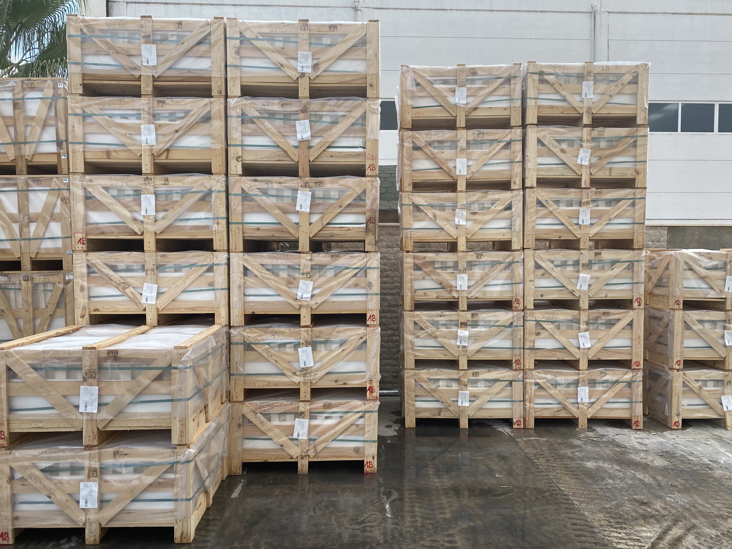 Limra Limestone packed crates