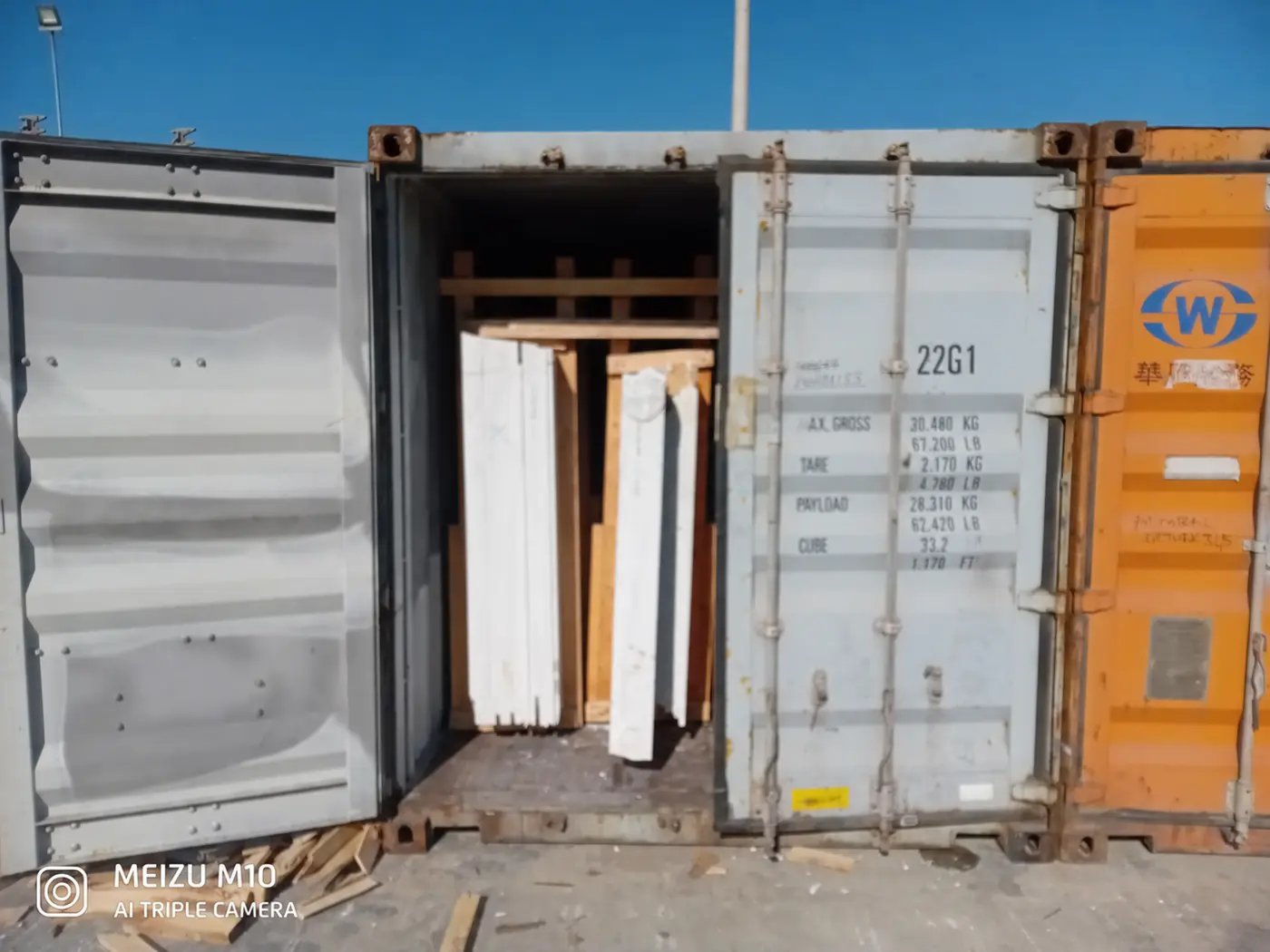 Natural stone container shipment with identifying numbers concealed